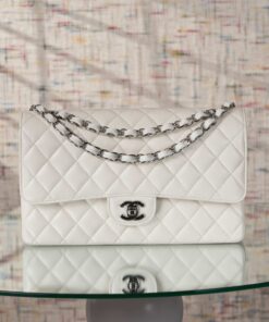 CHANEL CLASSIC - 25 - WHITE - CAVIAR - SILVER