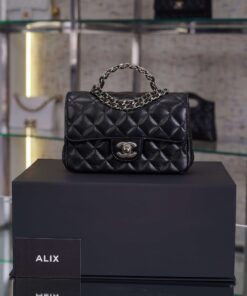 CHANEL TOP HANDLE - MINI - BLACK - LAMBSKIN - GOLD CHAMPAGNE