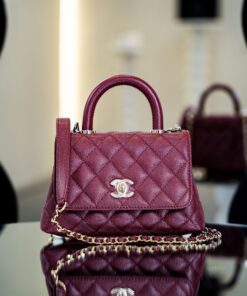 CHANEL COCO - MINI - BURGUNDY - CAVIAR - GOLD CHAMPAGNE