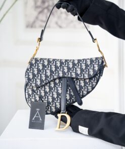 DIOR SADDLE - MEDIUM - BLACK - CANVAS