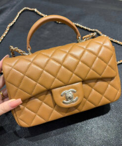 CHANEL TOP HANDLE - GOLD - LAMBSKIN - GOLD CHAMPAGNE