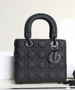 DIOR LADY - SMALL - SO BLACK - LAMBSKIN - BLACK