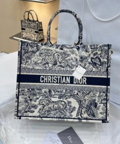 DIOR BOOK TOTE - MEDIUM - BLUE - CANVAS