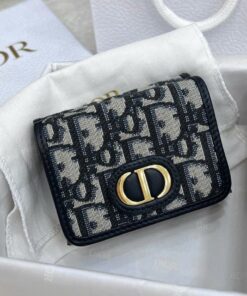 DIOR WALLET - BLUE - CANVAS - GOLD