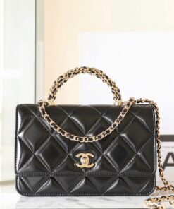 CHANEL 24B WOC HANDLE - BLACK - LAMBSKIN - GOLD