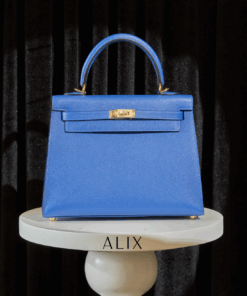 HERMES KELLY - 25 - BLUE FRANCE - EPSOM - GHW