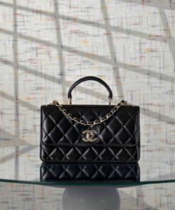 CHANEL TRENDY 24B - BLACK - LAMBSKIN - GOLD CHAMPAGNE