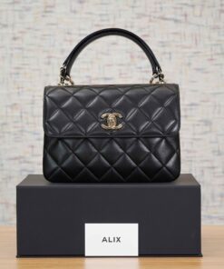 CHANEL TRENDY - SMALL - BLACK - LAMBSKIN - GOLD CHAMPAGNE