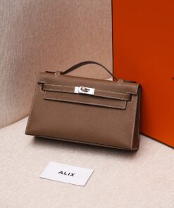 HERMES KELLY POCHETTE - ETOUPE - EPSOM - PHW