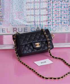 CHANEL CLASSIC MINI RECTANGLE - BLACK - CAVIAR - GOLD