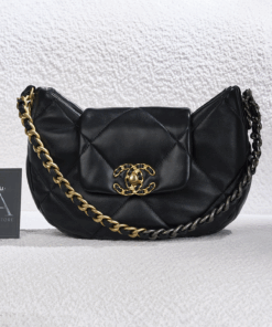 CHANEL 24C HOBO - BLACK - LAMBSKIN - MIX METAL