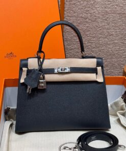 HERMES KELLY - 25 - BLUE NUIT - EPSOM - PHW