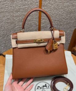 HERMES KELLY - 25 - GOLD - SWIFT - GHW