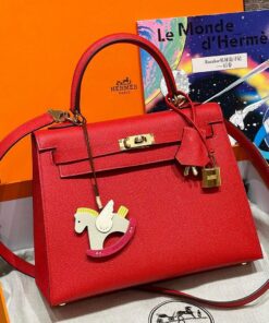 HERMES KELLY - 25 - ROUGE COEUR - EPSOM - GHW