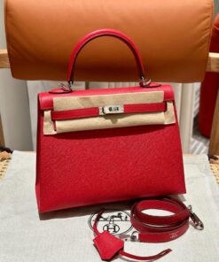 HERMES KELLY - 25 - ROUGE COEUR - EPSOM - PHW
