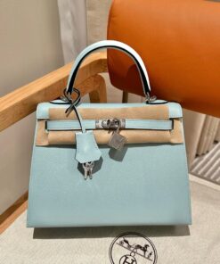 HERMES KELLY - 25 - BLUE ZEPHYR - EPSOM - PHW