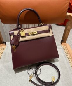 HERMES KELLY - 25 - ROUGE H - BOX - GHW