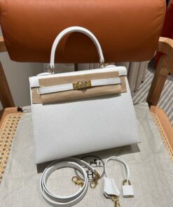 HERMES KELLY - 25 - BLANC - EPSOM - GHW