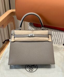 HERMES KELLY - 25 - GRIS ASPHALTE - EPSOM - PHW
