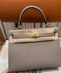 HERMES KELLY - 25 - GRIS ASPHALTE - EPSOM - GHW