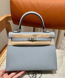 HERMES KELLY - 25 - BLUE LIN - EPSOM - PHW