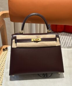 HERMES KELLY - 25 - CHOCOLAT - BOX - GHW