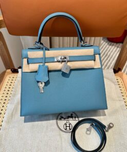 HERMES KELLY - 25 - BLUE JEAN - EPSOM - PHW