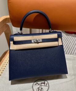 HERMES KELLY - 25 - SAPPHIRE BLUE - EPSOM - PHW