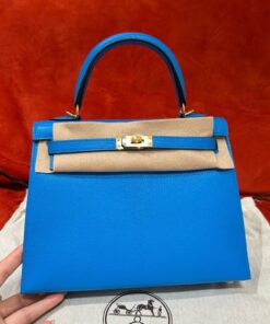 HERMES KELLY - 25 - BLUE FRIDA - CHEVRE - GHW