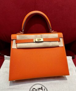HERMES KELLY - 25 - ORANGE - EPSOM - GHW
