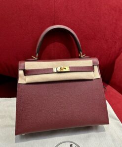 HERMES KELLY - 25 - BORDEAUX - EPSOM - GHW