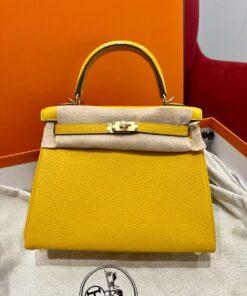 HERMES KELLY - 25 - LIME - TOGO - NILOTICUS - GHW