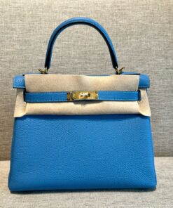 HERMES KELLY - 25 - BLUE FRIDA - TOGO - GHW