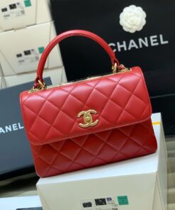 CHANEL TRENDY – SMALL – RED – LAMBSKIN – GOLD