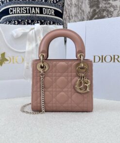 DIOR LADY - MINI - BLUSH - LAMBSKIN - GOLD