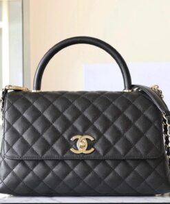 CHANEL COCO - MEDIUM - BLACK - CAVIAR - GOLD CHAMPAGNE