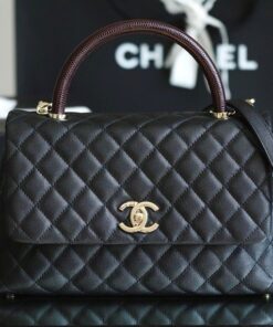 CHANEL COCO - MEDIUM - BLACK - CAVIAR - GOLD CHAMPAGNE