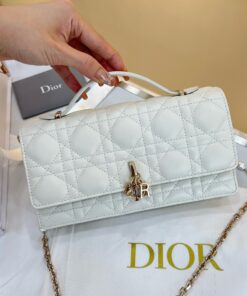 DIOR MISS MINI BAG - WHITE - LAMBSKIN - GOLD