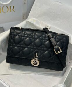 DIOR MISS TOP HANDLE BAG - BLACK - LAMBSKIN - GOLD