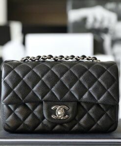 CHANEL CLASSIC MINI RECTANGLE - BLACK - CAVIAR - SILVER