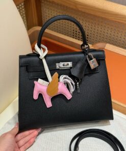 HERMES KELLY - 25 - NOIR - EPSOM - PHW