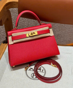 HERMES KELLY - MINI - ROUGE CASAQUE - EPSOM - GHW