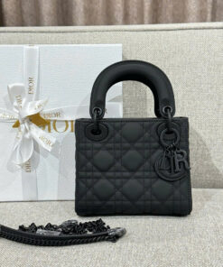 DIOR LADY - MINI - SO BLACK - LAMBSKIN - BLACK