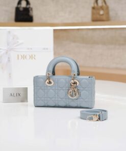 DIOR LADY D-JOY – SMALL – PALE BLUE – GOLD
