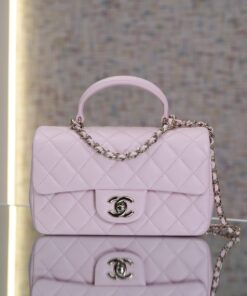 CHANEL TOP HANDLE - LIGHT PINK - LAMBSKIN - GOLD CHAMPAGNE
