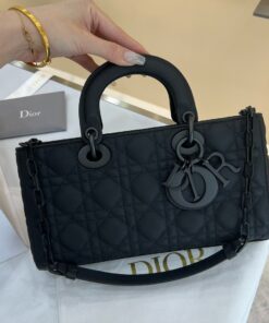 DIOR LADY D-JOY - MEDIUM - SO BLACK - LAMBSKIN - BLACK