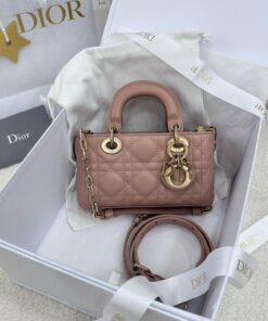 DIOR LADY D-JOY - MICRO - ROSE DES - LAMBSKIN - GOLD