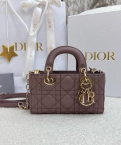 DIOR LADY D-JOY - MICRO - PEONY PINK - LAMBSKIN - GOLD