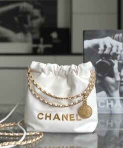 CHANEL 22 - MINI - WHITE - SHINY CALFSKIN - GOLD