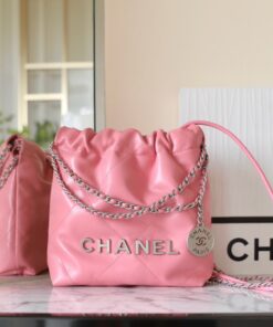 CHANEL 22 - MINI - PINK - SHINY CALFSKIN - SILVER